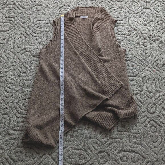 Gap wool blend cascade knit open front lagenlook vest neutral tone Small C1 - Picture 2 of 9